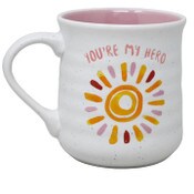 Wholesale - 18oz HER SPECKLE MY HERO PINK INNER POTTER MUG, UPC: 840104916841